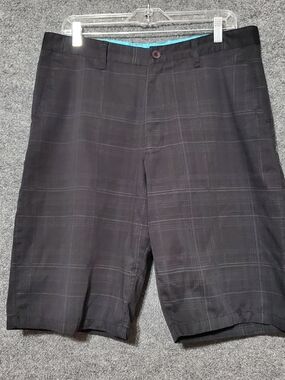 The Realm Plaid Shorts Mens 34 Black Y2K Grunge Skate Outdoor Motocross Biker
